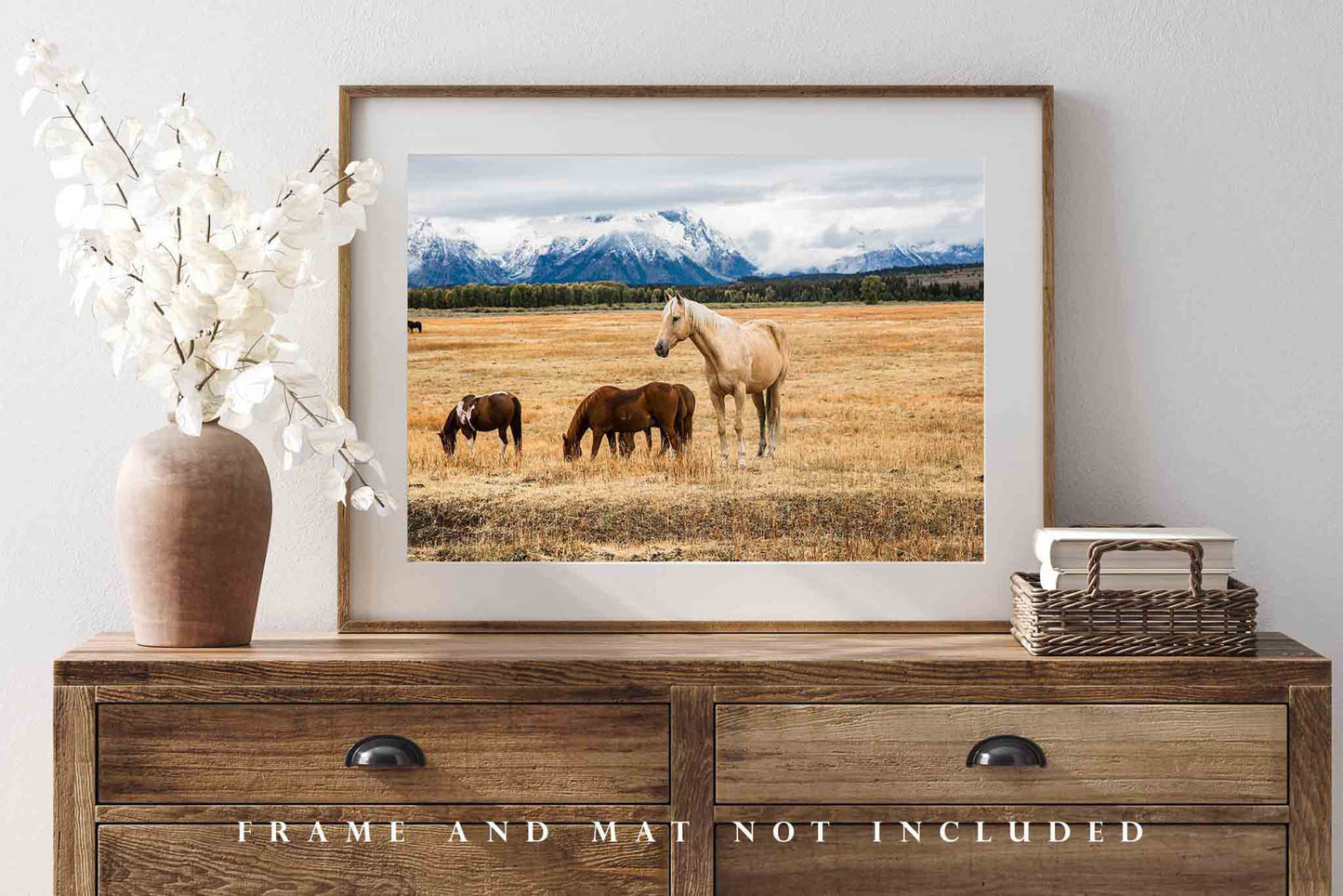 Palomino Horse Photography Print | Equine Picture | Grand Teton Wall Art | Wyoming Photo | Western Decor | Not Framed
