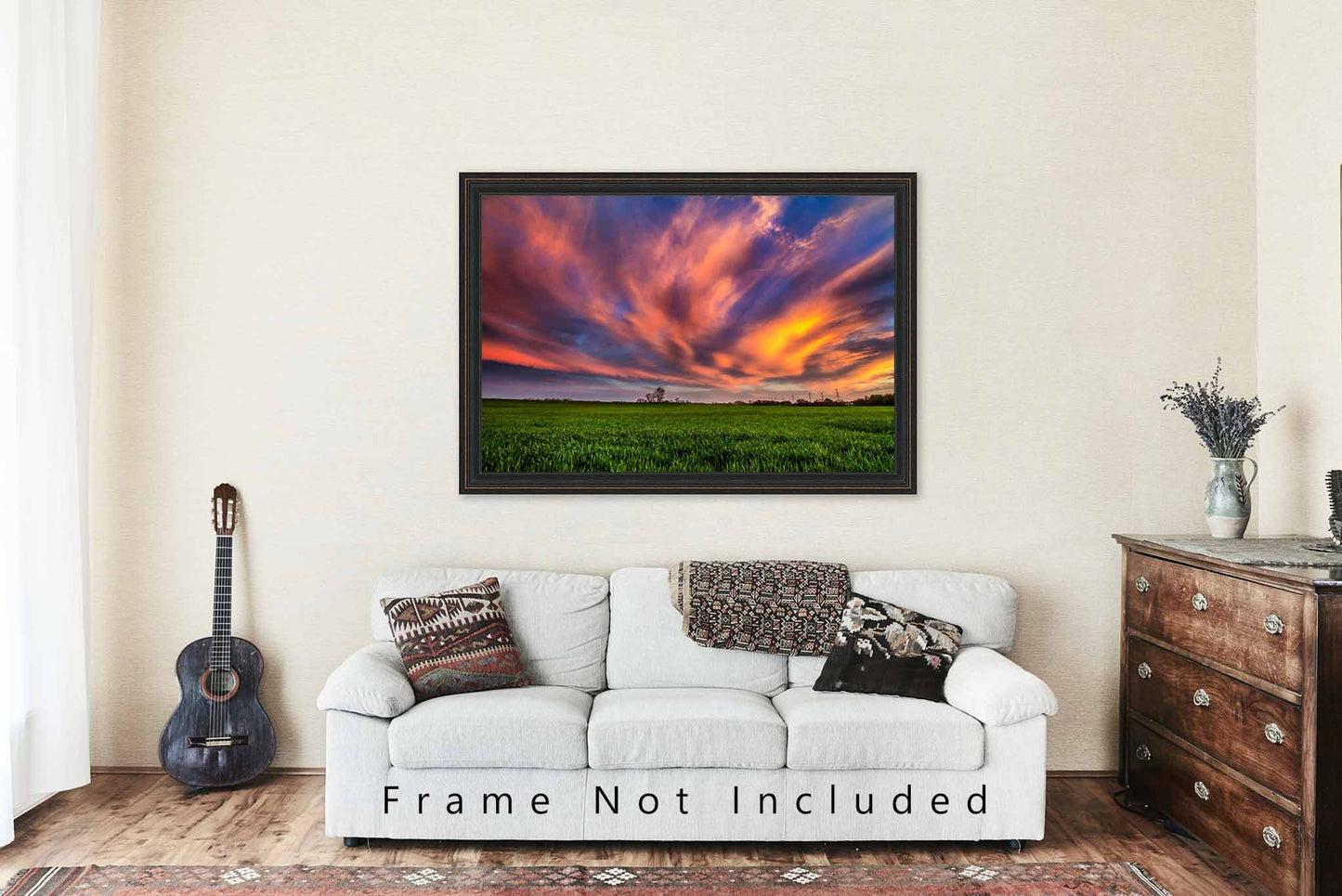 Country Photo Print | Clouds at Sunset Picture | Oklahoma Wall Art | Landscape Photography | Nature Decor
