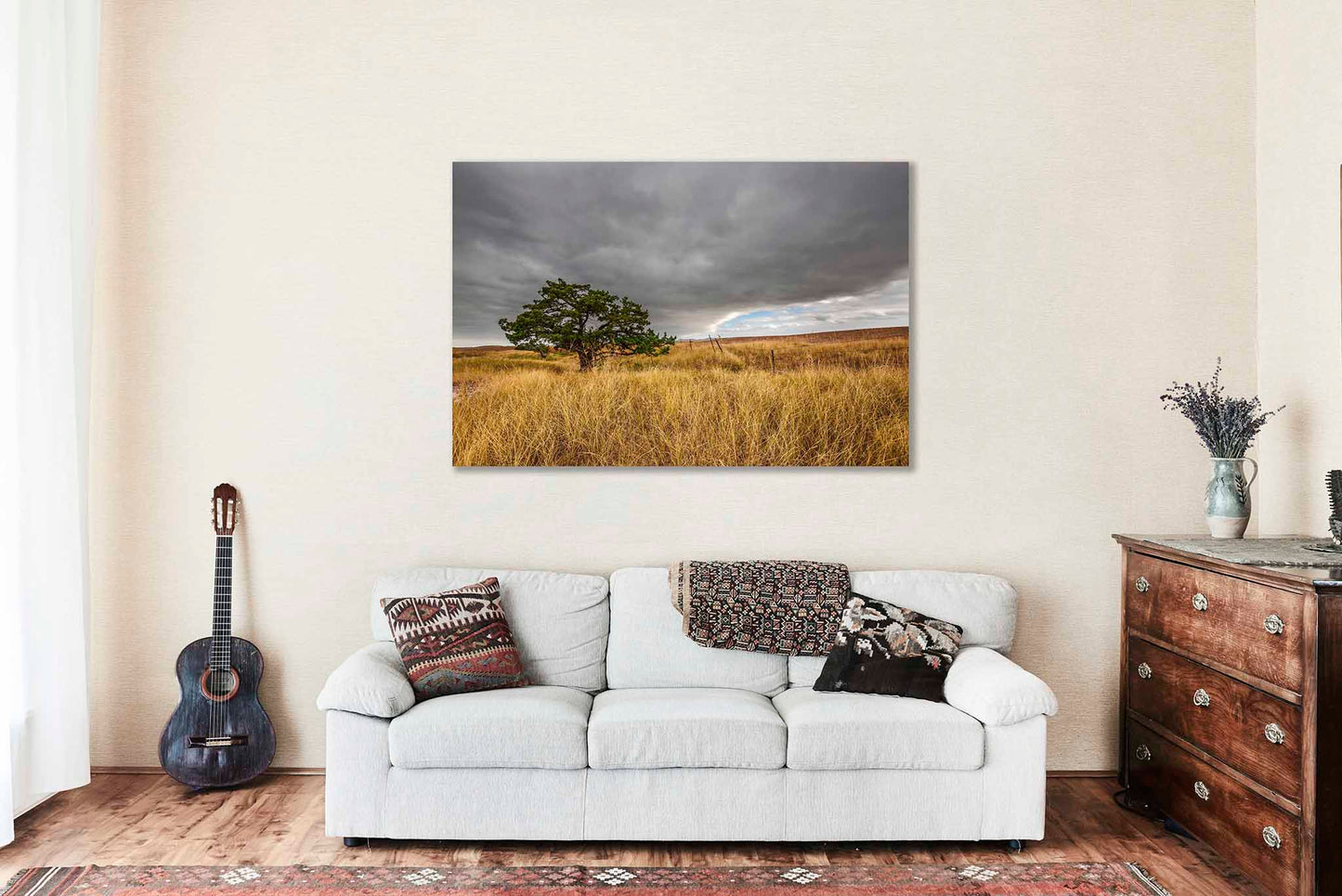 Badlands National Park Metal Print | Lone Tree in Prairie Grass Photography | Northern Plains Wall Art | South Dakota Landscape Photo | Nature Decor | Ready to Hang