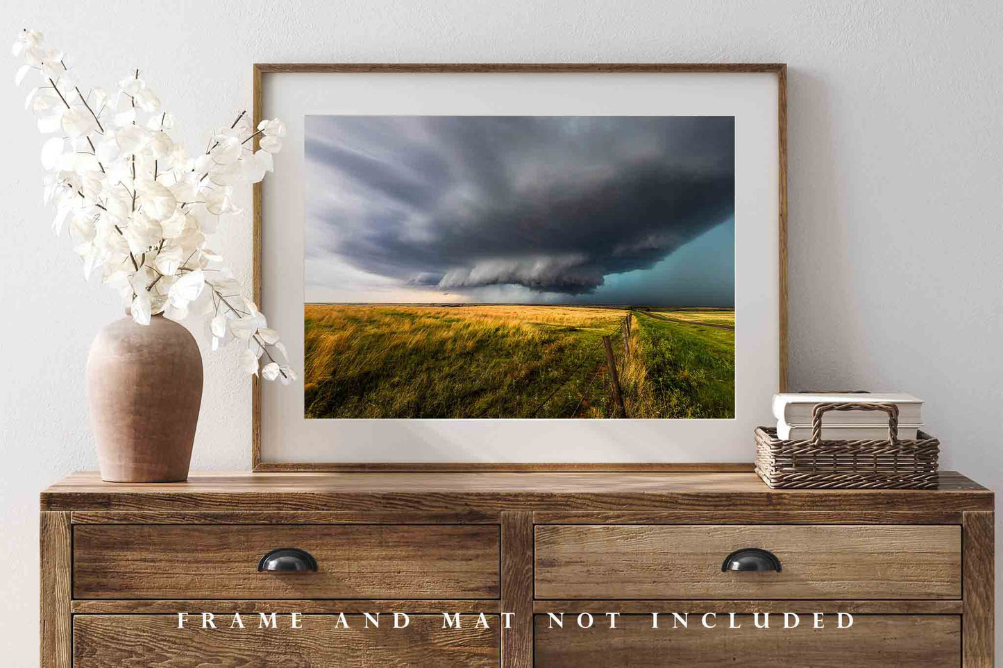 Storm Photography Print (Not Framed) Picture of Supercell Thunderstorm Over Open Prairie on Spring Day in Oklahoma Great Plains Wall Art Nature Decor