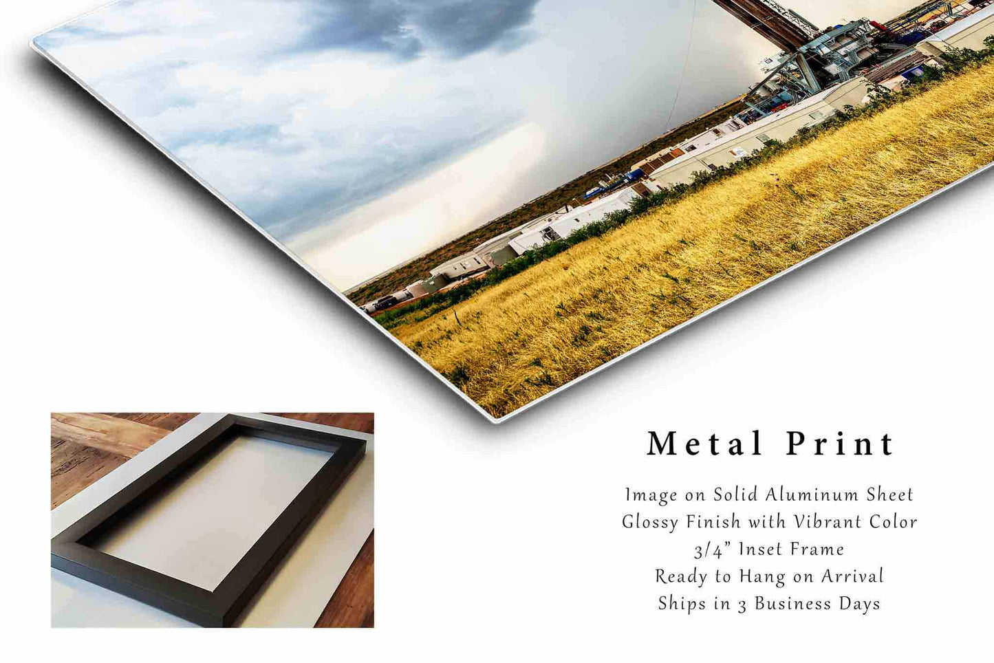 Drilling Rig Metal Print | Storm Photography | Oil and Gas Wall Art | Oklahoma Photo | Oilfield Decor | Ready to Hang