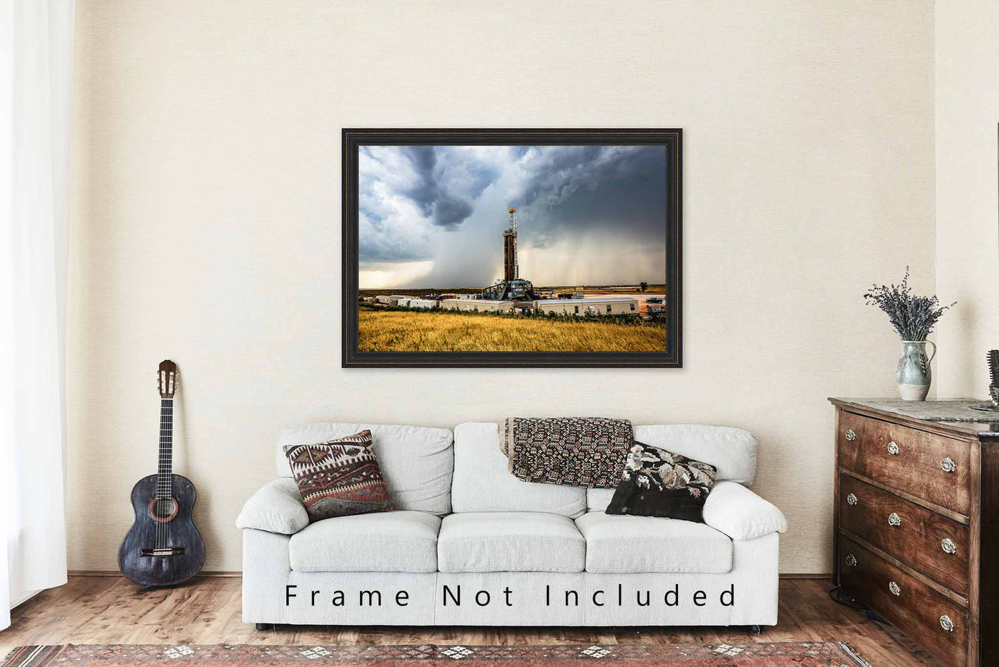 Drilling Rig Photography Print | Storm Picture | Oil and Gas Wall Art | Oklahoma Photo | Oilfield Decor | Not Framed