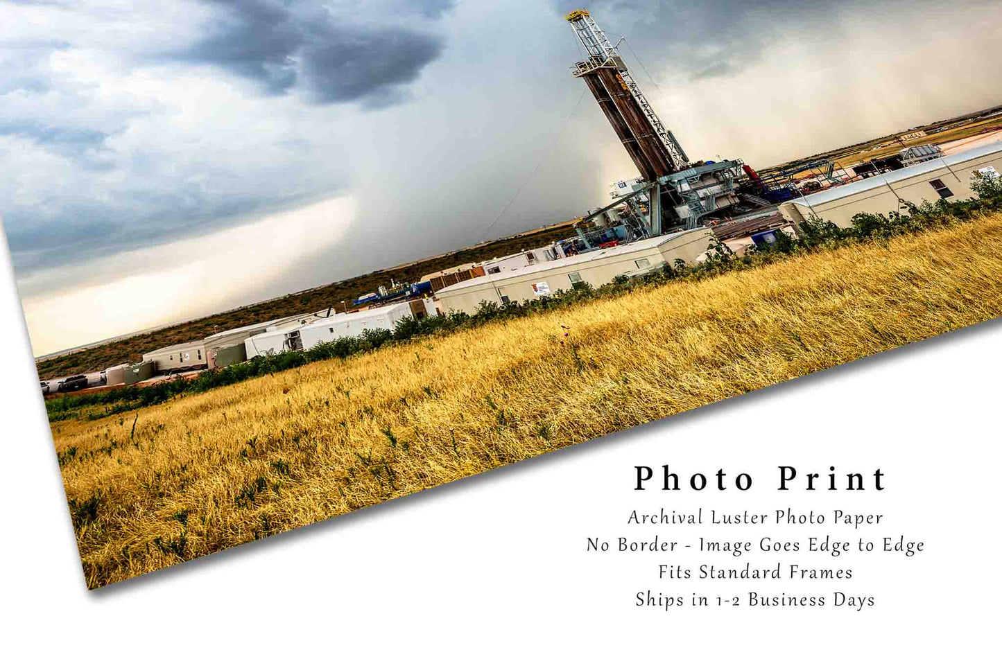 Drilling Rig Photography Print | Storm Picture | Oil and Gas Wall Art | Oklahoma Photo | Oilfield Decor | Not Framed