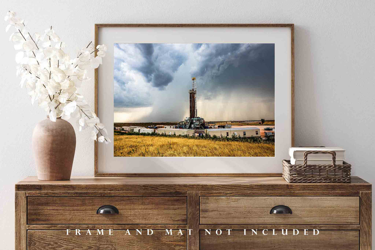 Drilling Rig Photography Print | Storm Picture | Oil and Gas Wall Art | Oklahoma Photo | Oilfield Decor | Not Framed