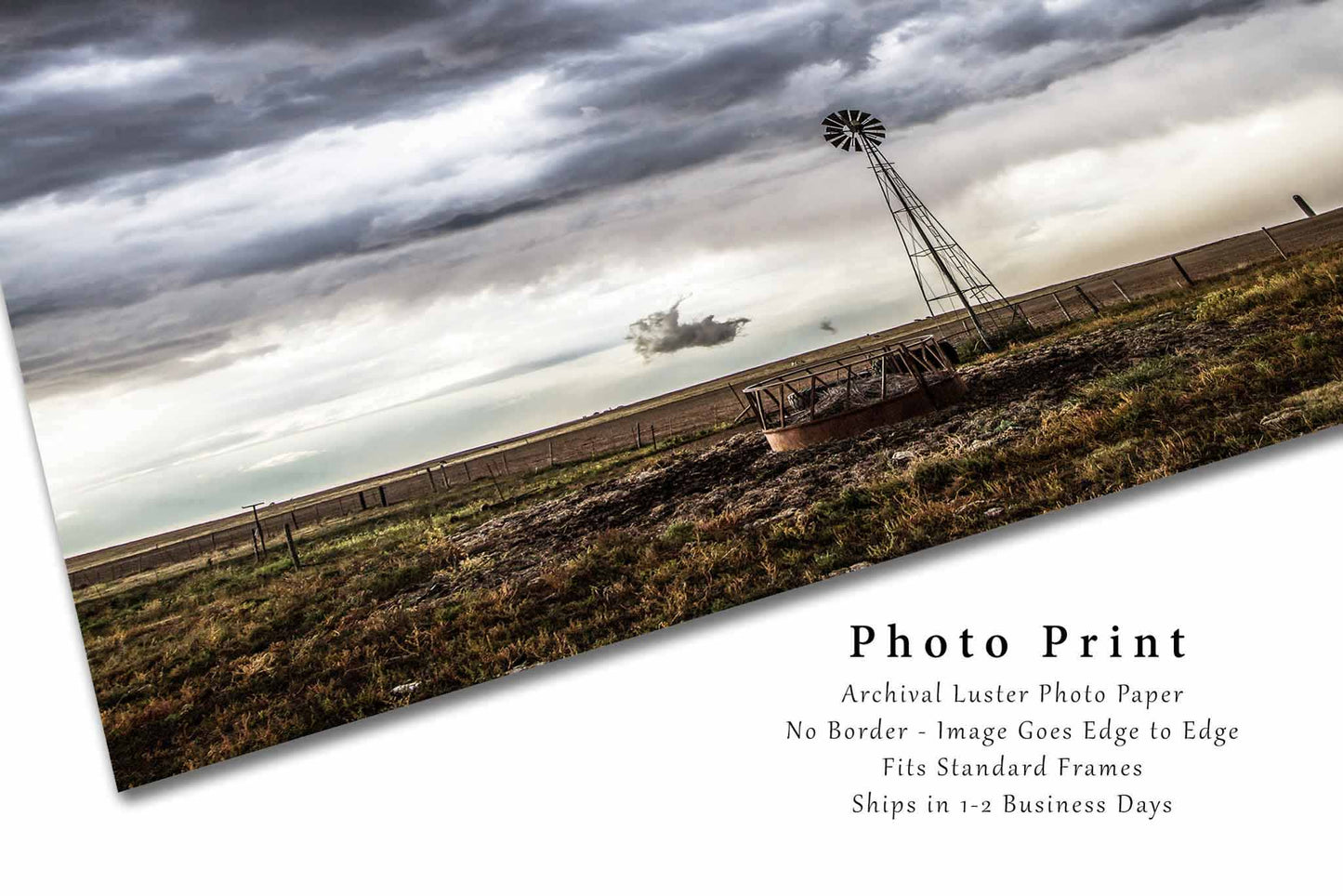 Old Windmill Photography Print | Prairie Picture | Oklahoma Panhandle Wall Art | Great Plains Photo | Farmhouse Decor | Not Framed