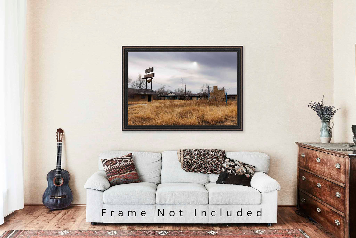 Abandoned Roadside Motel in Texas Panhandle Photo Print (Unframed) | Route 66 Wall Art Vintage Americana Decor