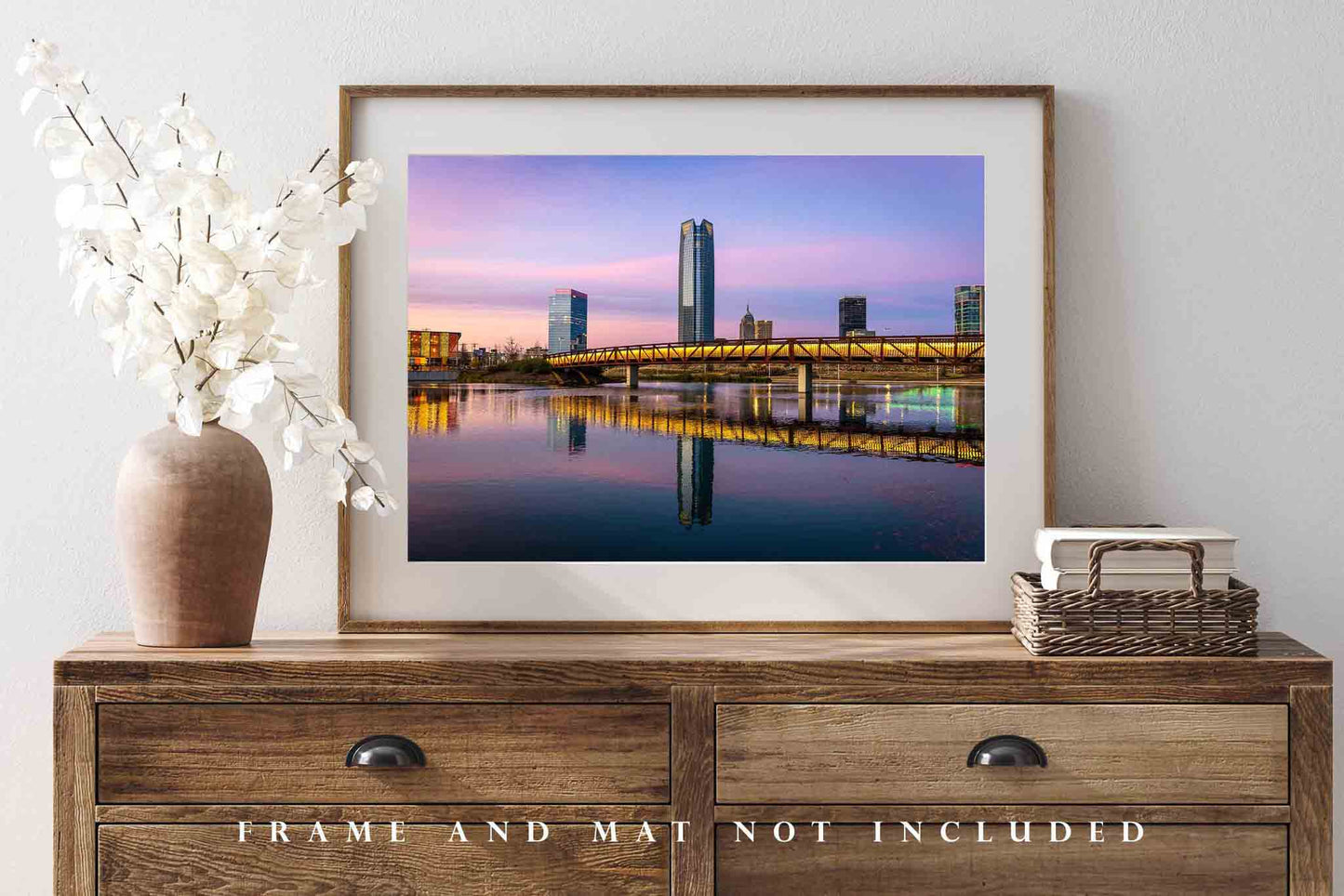 Urban Photography Print - Picture of Oklahoma City Skyline at Sunset in Scissortail Park - Architecture Wall Art Building Photo Decor