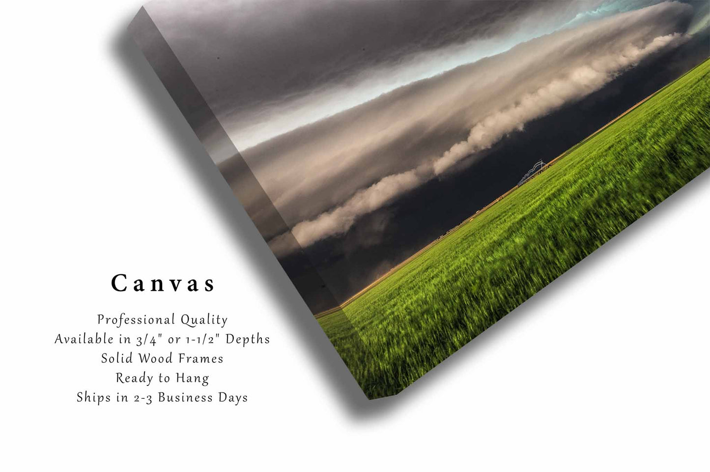 Supercell Thunderstorm Canvas | Shelf Cloud Gallery Wrap | Storm Photography | Kansas Wall Art | Weather Decor | Ready to Hang