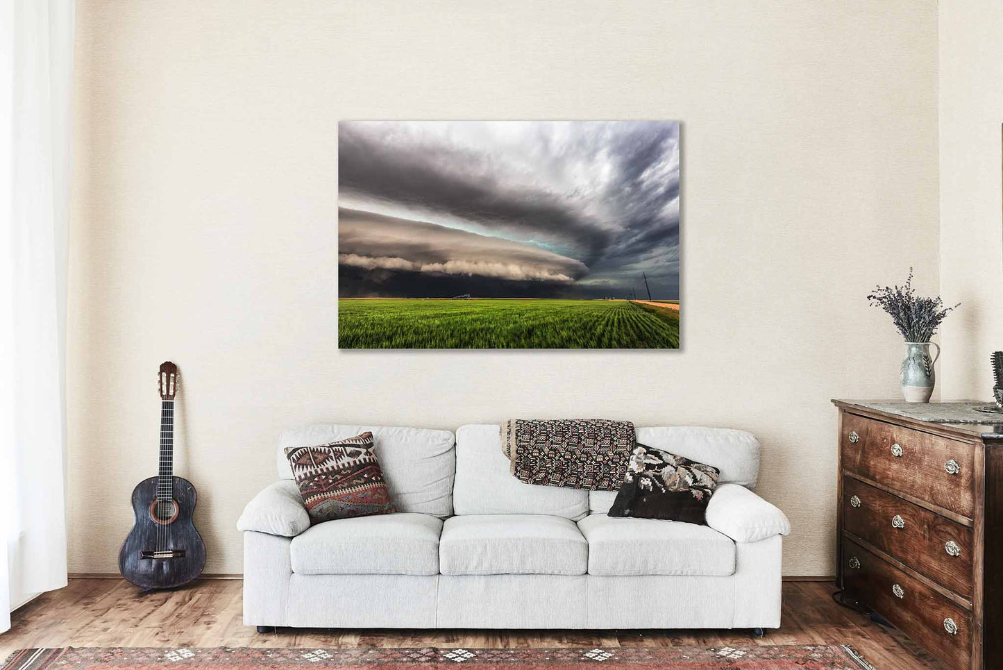 Supercell Thunderstorm Canvas | Shelf Cloud Gallery Wrap | Storm Photography | Kansas Wall Art | Weather Decor | Ready to Hang