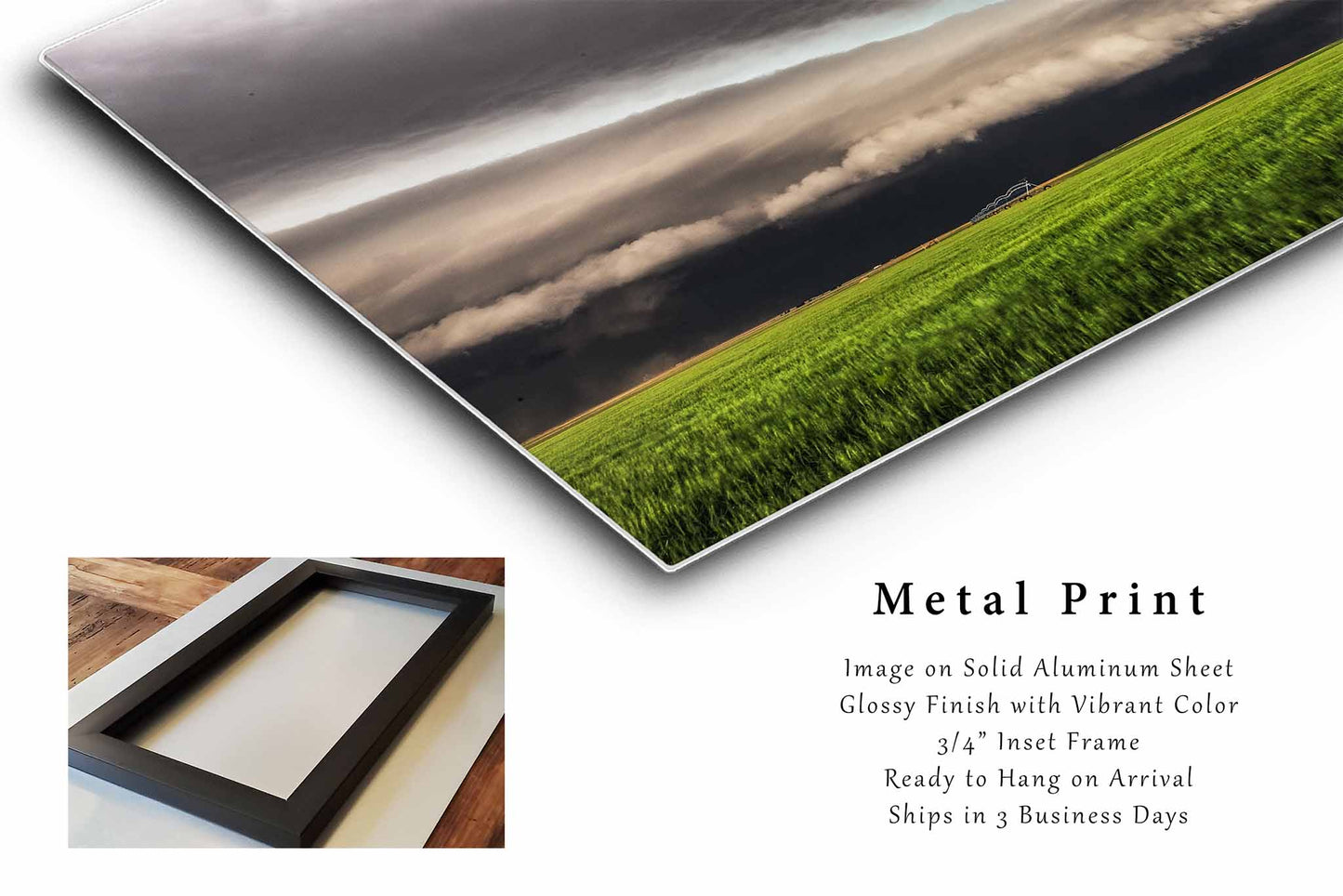 Supercell Thunderstorm Metal Print | Shelf Cloud Photography | Storm Wall Art | Kansas Photo | Weather Decor | Ready to Hang