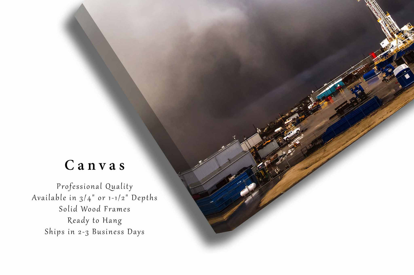 Oilfield Canvas | Drilling Rig Gallery Wrap | Storm Photography | Oklahoma Wall Art | Oil and Gas Decor | Ready to Hang