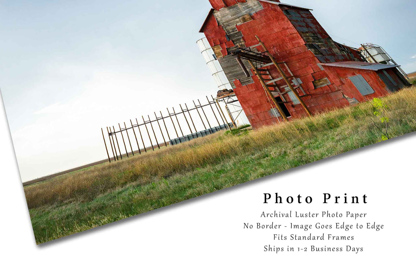 Country Photo Print | Abandoned Wooden Grain Elevator Picture | Texas Wall Art | Farm Photography | Farmhouse Decor
