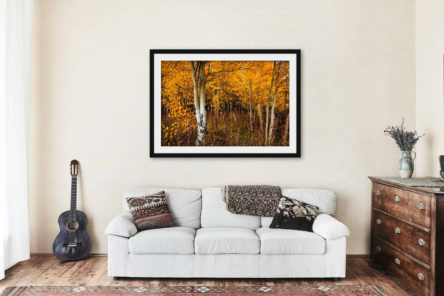 Aspen Trees Framed and Matted Print | Autumn Forest Photo | Western Decor | Wyoming Photography | Nature Wall Art | Ready to Hang