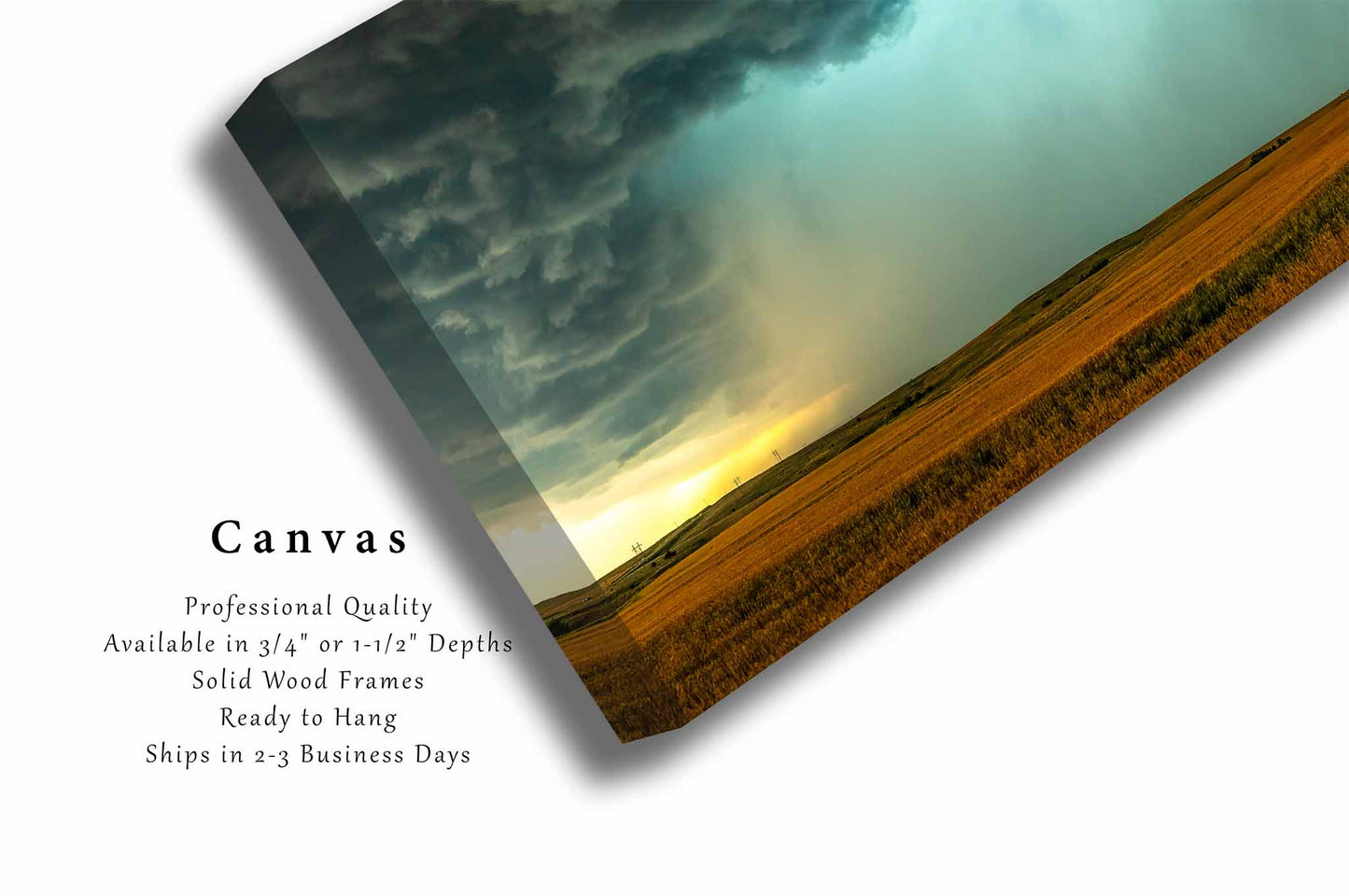 Storm Canvas | Panoramic Thunderstorm Gallery Wrap | Great Plains Photography | Oklahoma Panorama Wall Art | Weather Decor | Ready to Hang