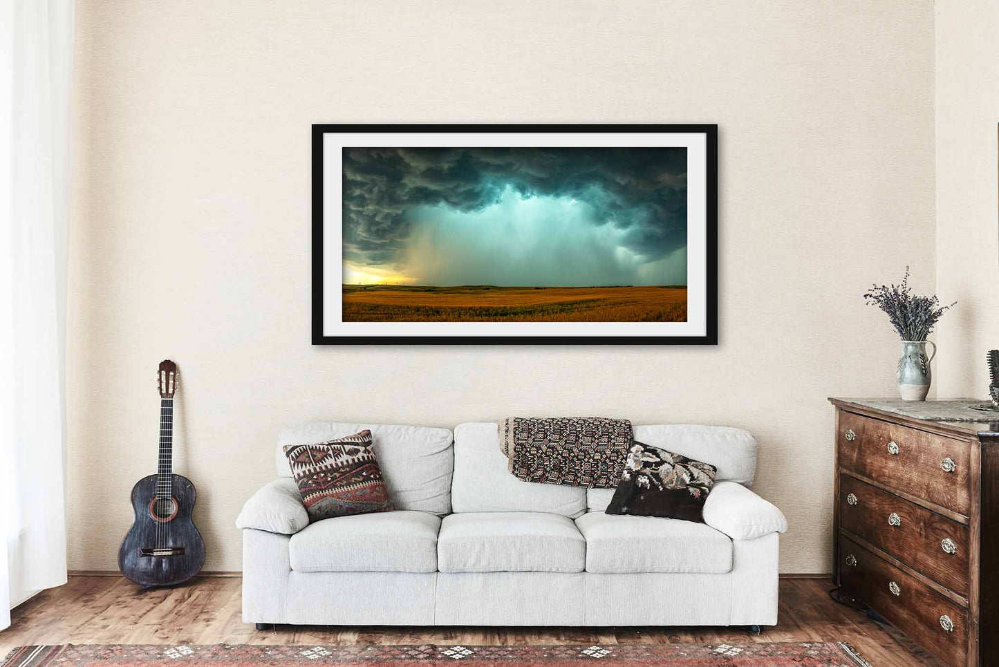 Storm Framed and Matted and Matted Print | Panoramic Thunderstorm Photo | Great Plains Decor | Oklahoma Panorama Photography | Weather Wall Art | Ready to Hang
