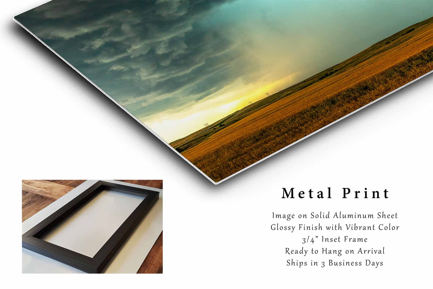 Storm Metal Print | Panoramic Thunderstorm Photography | Great Plains Wall Art | Oklahoma Panorama Photo | Weather Decor | Ready to Hang