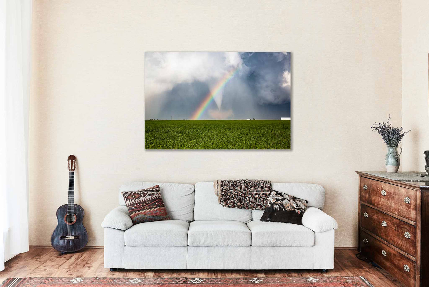 Tornado Canvas | Rainbow Gallery Wrap | Storm Photography | Texas Wall Art | Nature Decor | Ready to Hang