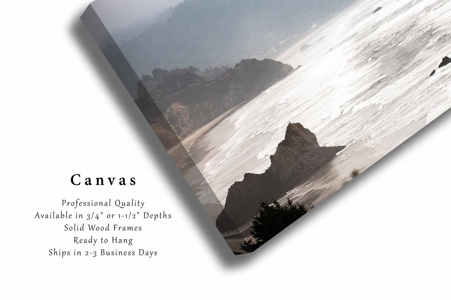 Foggy Beach Canvas | Pacific Northwest Gallery Wrap | Seascape Photography | Oregon Coast Wall Art | Coastal Decor | Ready to Hang