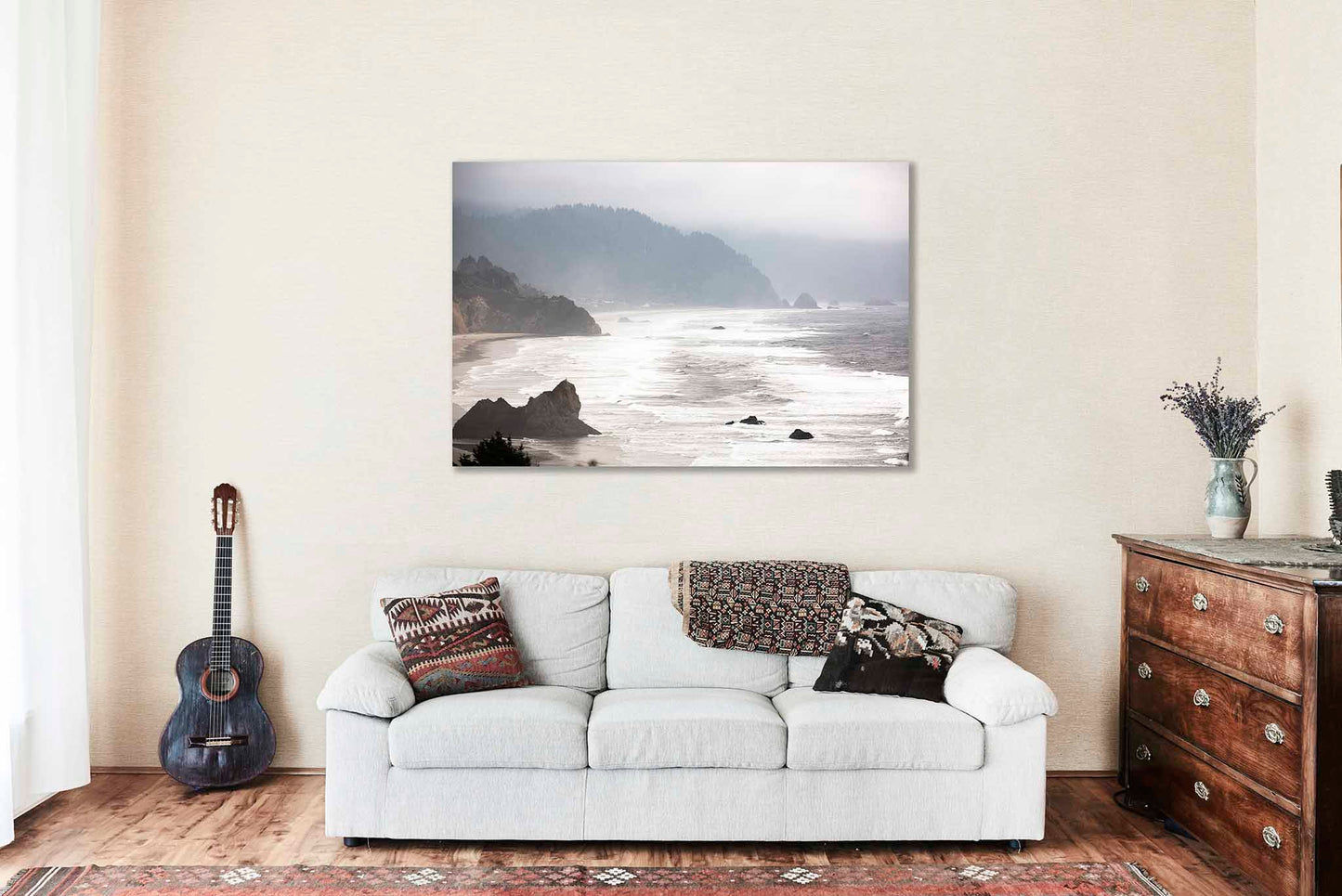 Foggy Beach Canvas | Pacific Northwest Gallery Wrap | Seascape Photography | Oregon Coast Wall Art | Coastal Decor | Ready to Hang