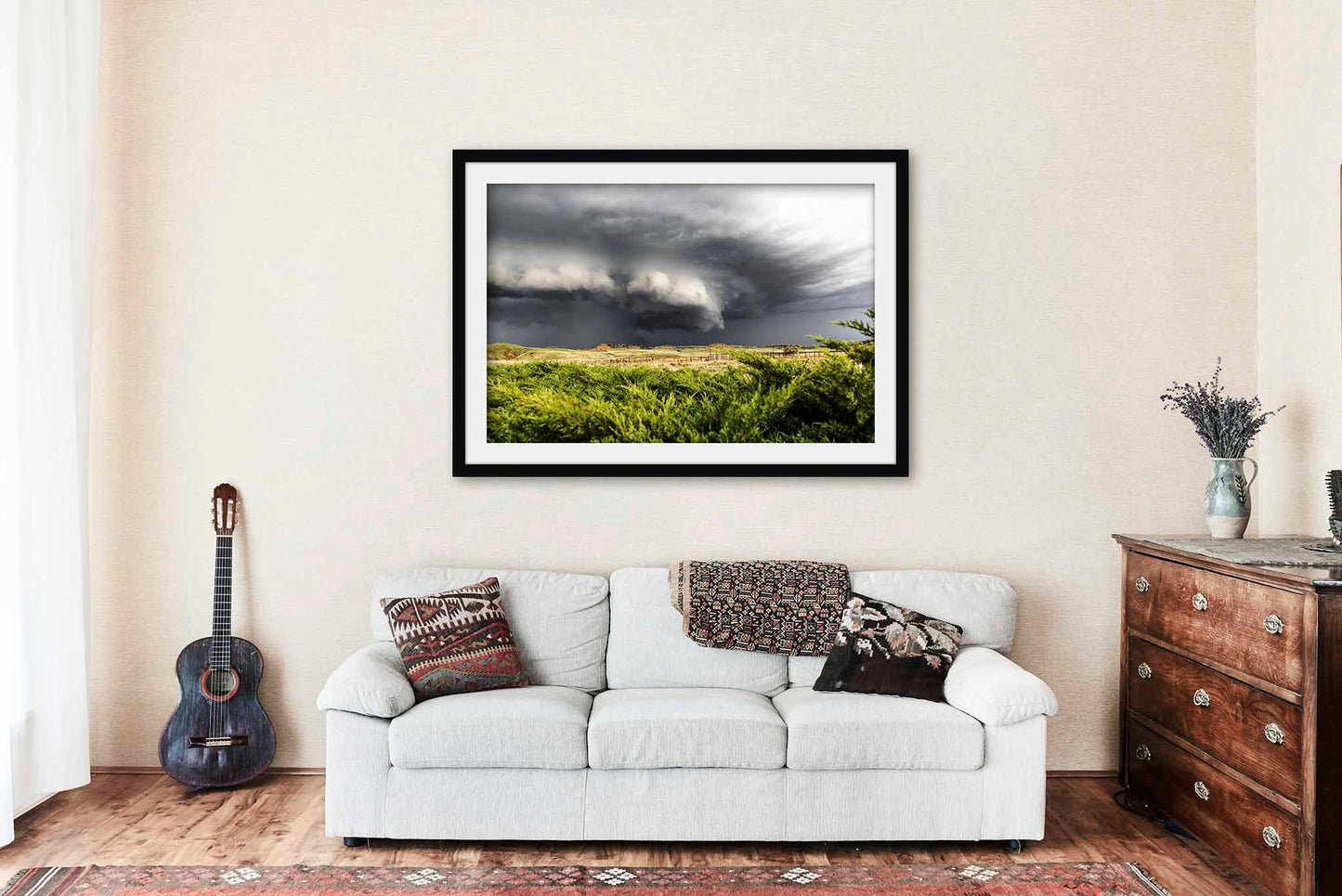 Storm Framed and Matted Print | Supercell Thunderstorm Photo | Prairie Decor | Nebraska Photography | Weather Wall Art | Ready to Hang