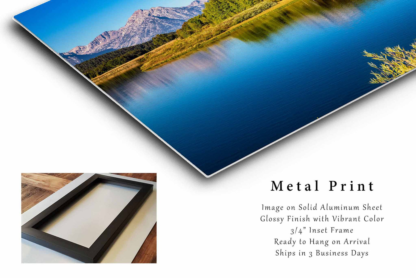 Mount Moran Metal Print | Oxbow Bend Photography | Grand Tetons Wall Art | Wyoming Landscape Photo | Rocky Mountain Decor | Ready to Hang