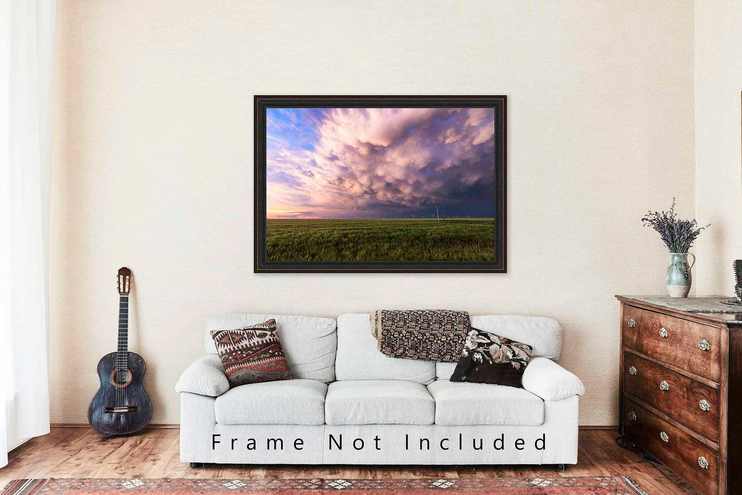 Stormy Sky Photography Print | Storm Clouds Picture | Thunderstorm Over Wheat Field Wall Art | Texas Photo | Weather Decor | Not Framed