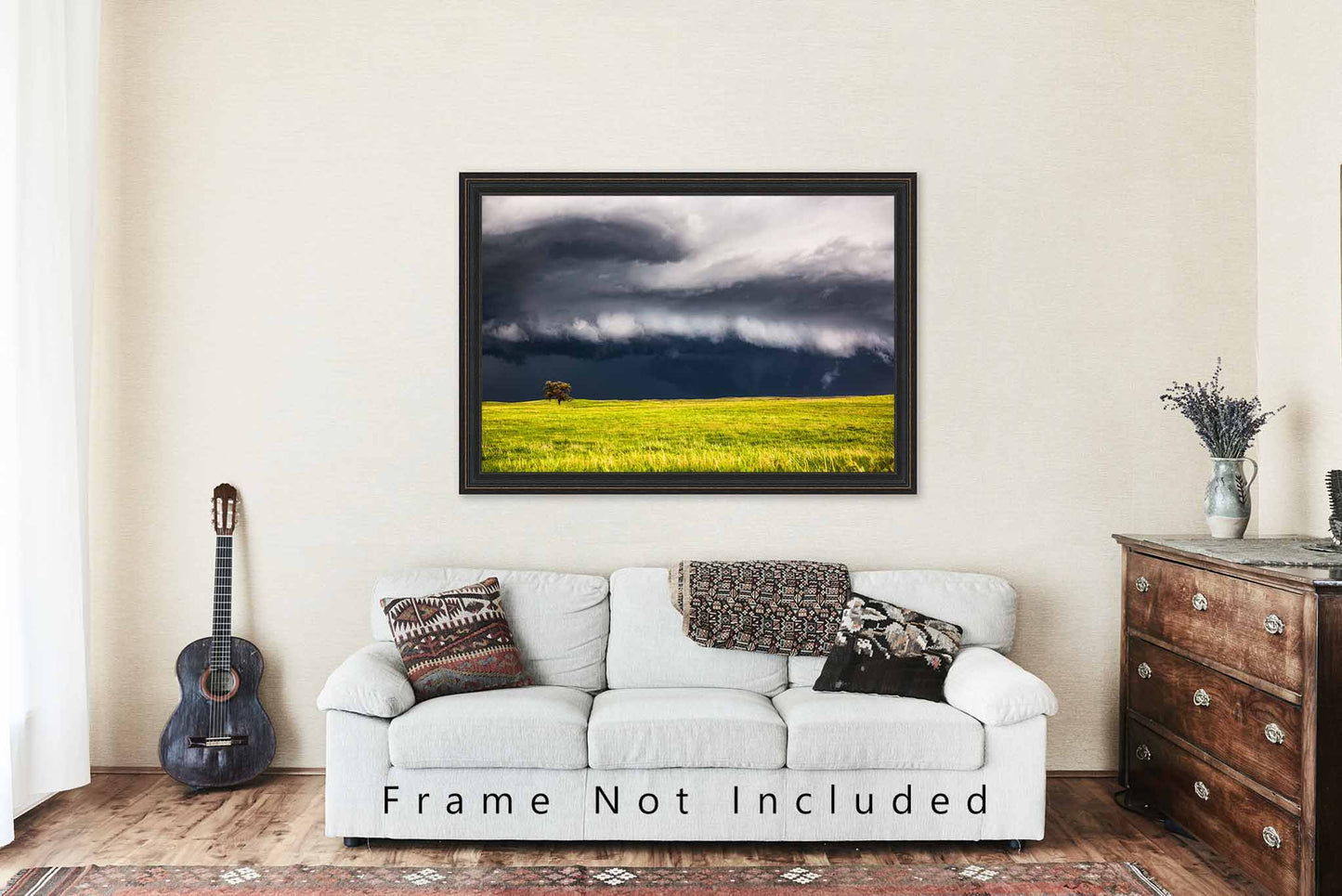 Storm Photography Print | Lone Tree Picture | Thunderstorm Wall Art | Nebraska Photo | Great Plains Decor | Not Framed