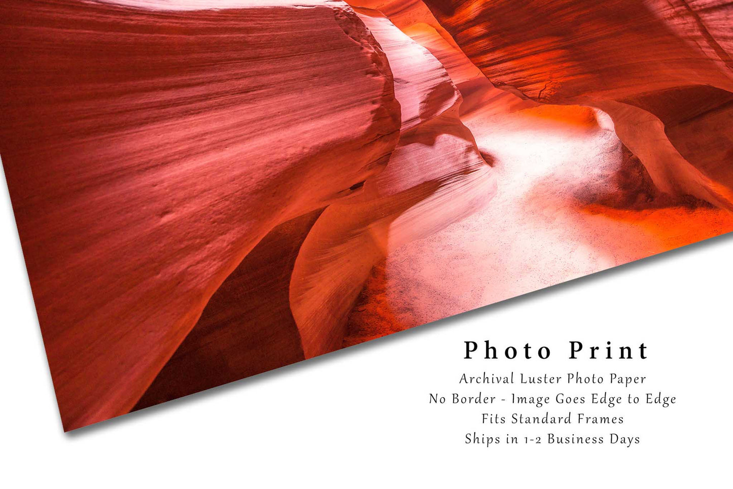 Antelope Canyon Fine Art Photography Print - Picture of Light Illuminating Pathway Northern Arizona Slot Canyon Southwest Home Decorations