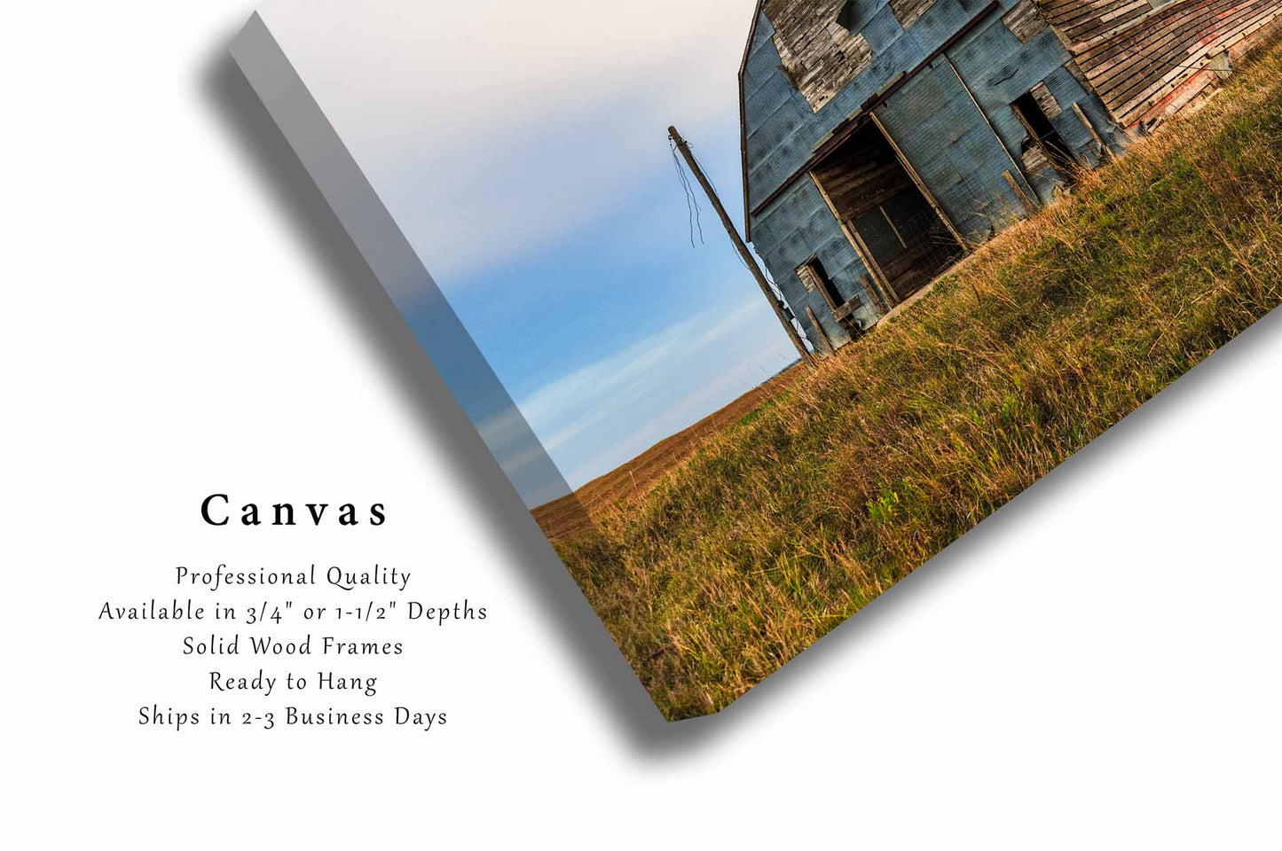 Old Tin Covered Barn in Nebraska Sandhills Canvas Wall Art | Midwest Country Photography Farmhouse Decor