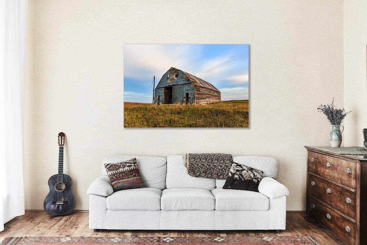 Old Tin Covered Barn in Nebraska Sandhills Metal Print Wall Art | Midwest Country Photography Farmhouse Decor