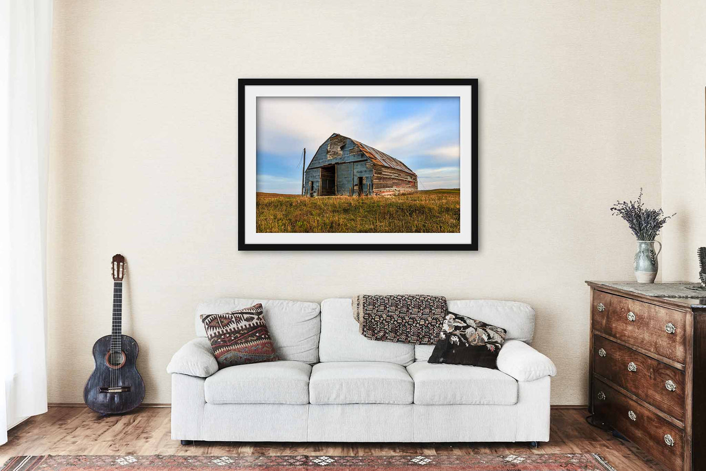 Old Tin Covered Barn in Nebraska Sandhills Framed Print | Midwest Country Wall Art Farmhouse Decor