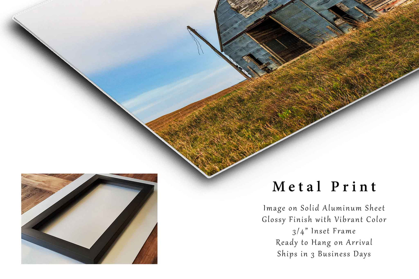 Old Tin Covered Barn in Nebraska Sandhills Metal Print Wall Art | Midwest Country Photography Farmhouse Decor