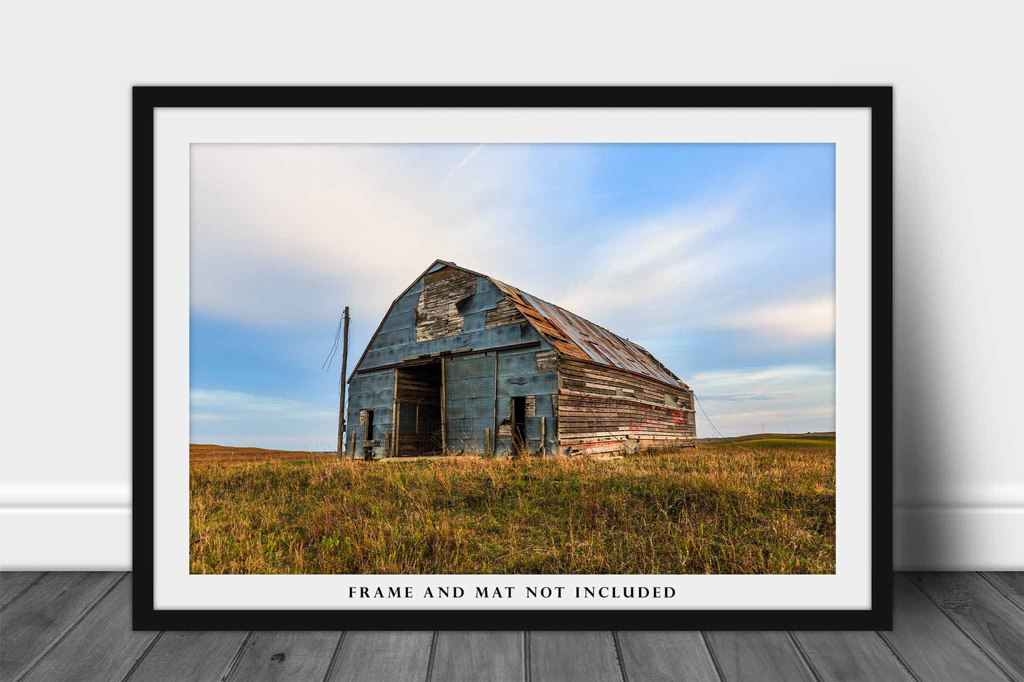 Old Tin Covered Barn in Nebraska Sandhills Photo Print (Unframed) | Midwest Country Wall Art Farmhouse Decor