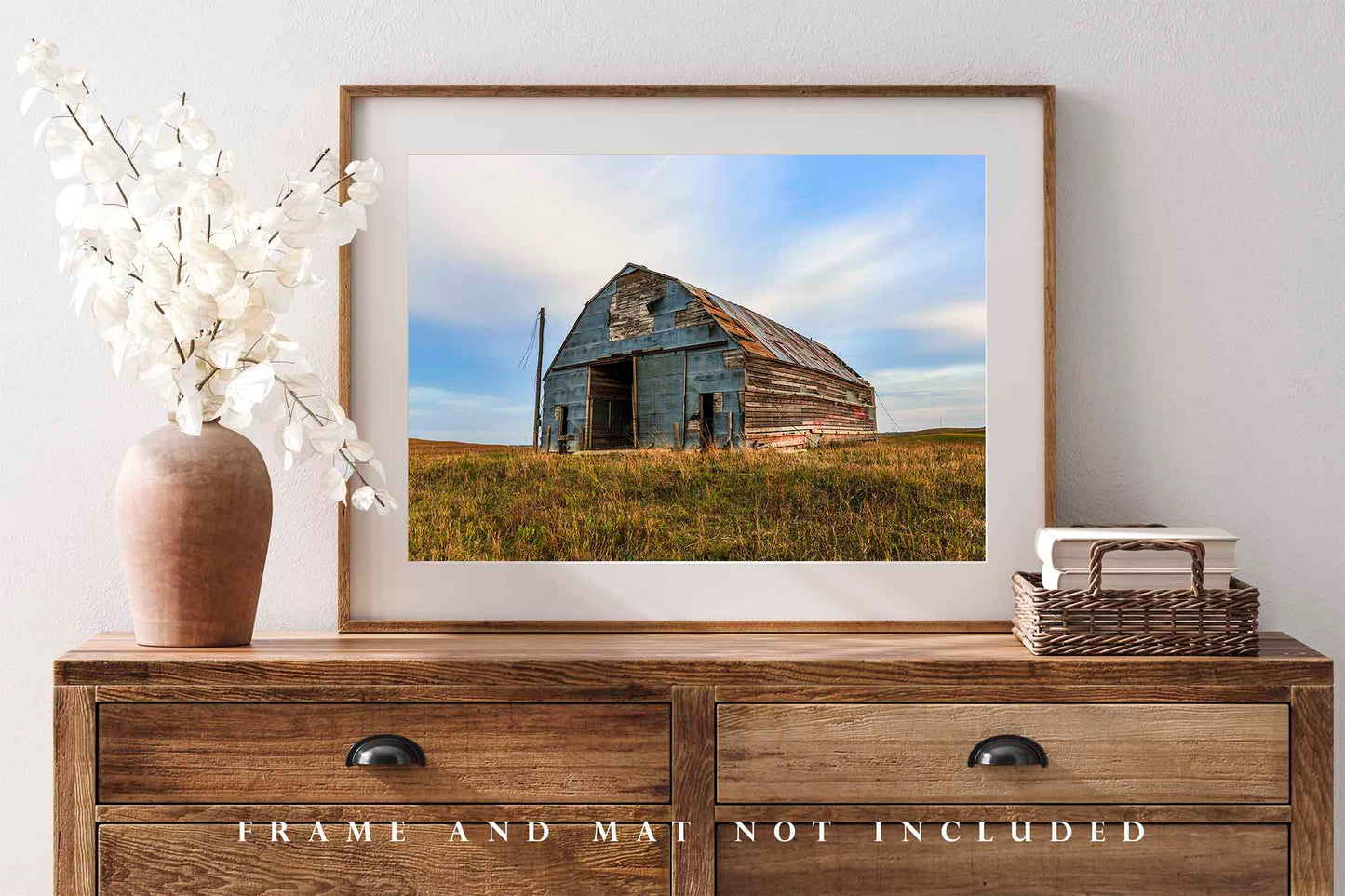 Old Tin Covered Barn in Nebraska Sandhills Photo Print (Unframed) | Midwest Country Wall Art Farmhouse Decor