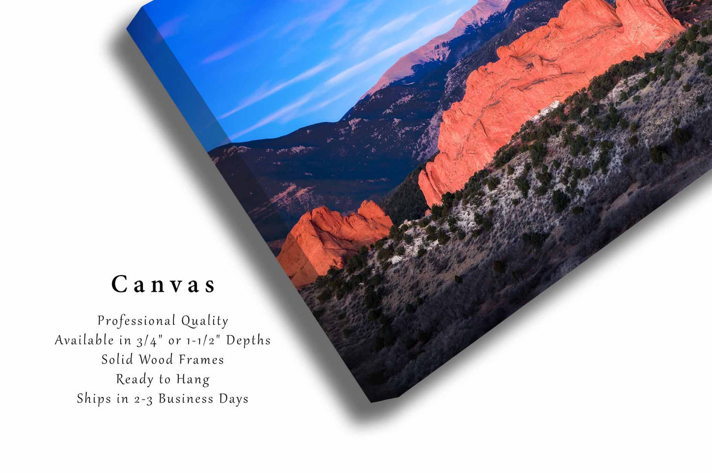 Pikes Peak Canvas | Garden of the Gods Gallery Wrap | Rocky Mountain Photography | Colorado Landscape Wall Art | Nature Decor | Ready to Hang