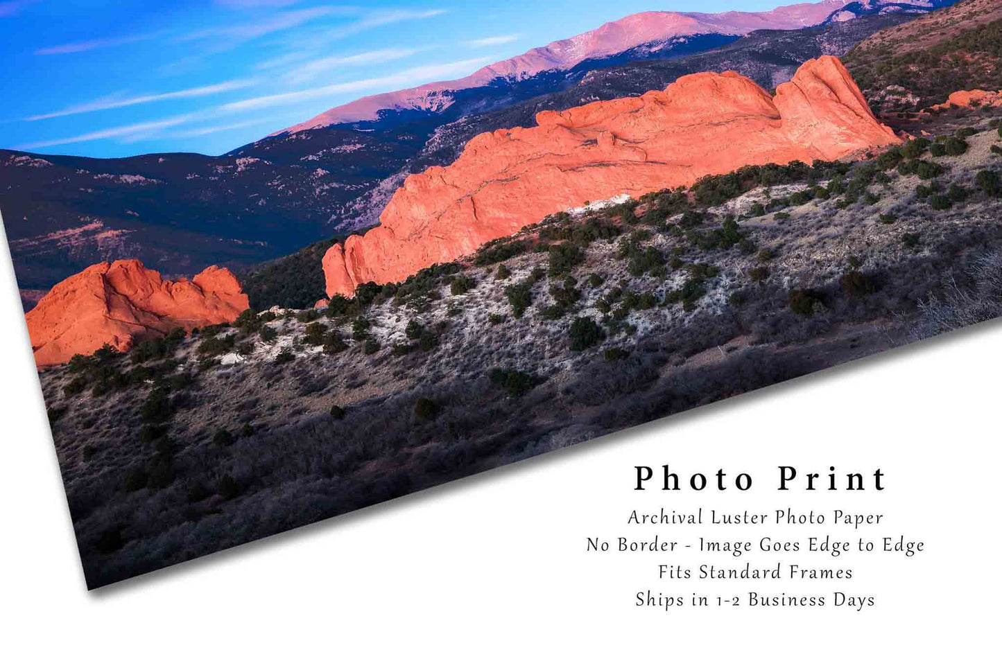 Pikes Peak Photography Print | Garden of the Gods Picture | Rocky Mountain Wall Art | Colorado Landscape Photo | Nature Decor | Not Framed