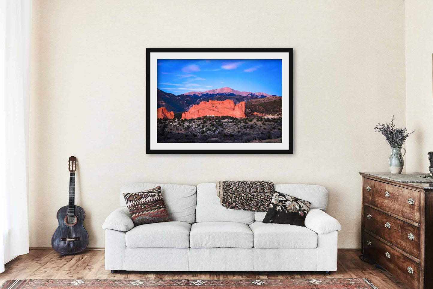Pikes Peak Framed Print | Garden of the Gods Wall Art |  Landscape Photography | Colorado Photo | Rocky Mountain Decor