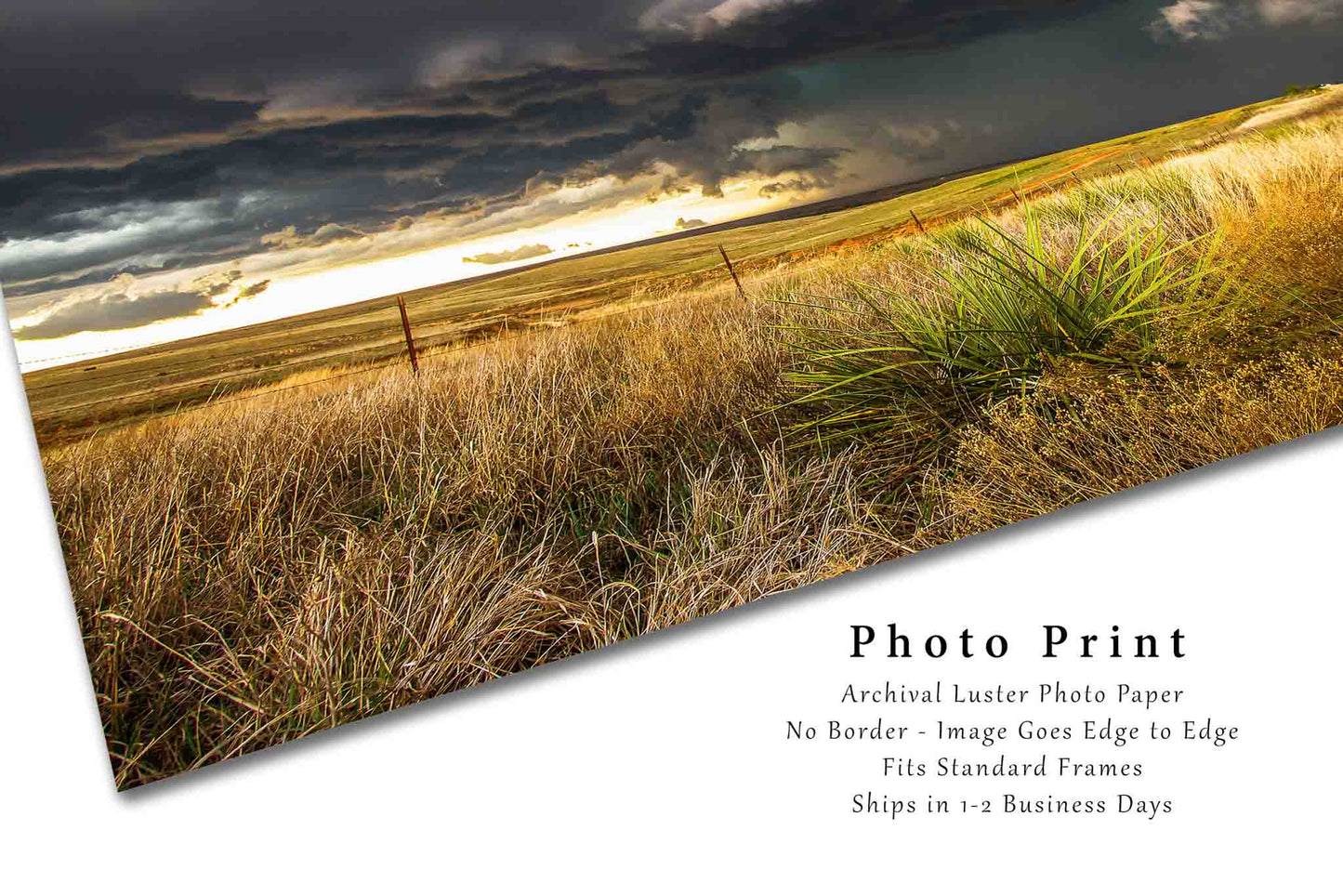 Storm Photography Print (Not Framed) Picture of Thunderstorm Over Open Plains in Texas Panhandle Great Plains Wall Art Western Decor