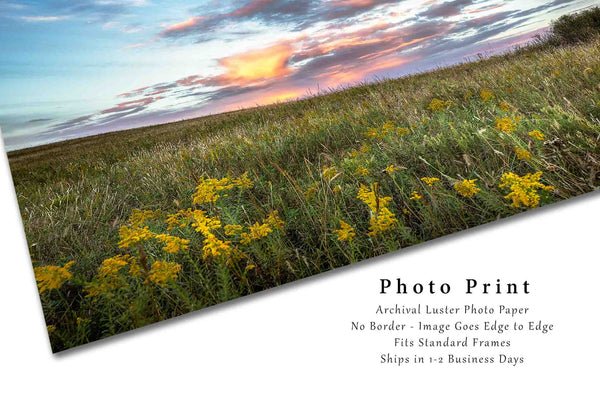 Great Plains Photography Print, Wall Art Photo of Clouds Over the Tallgrass Prairie in Osage County Oklahoma Western Country Landscape Decor