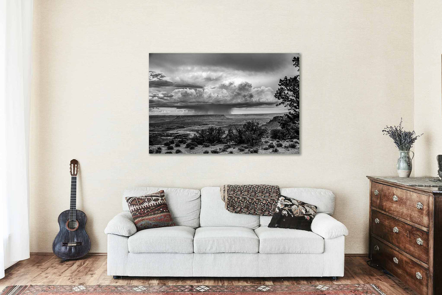 Canyonlands National Park Metal Print | Monsoon Storm Photo | Black and White Desert Photography | Utah Picture | Western Decor