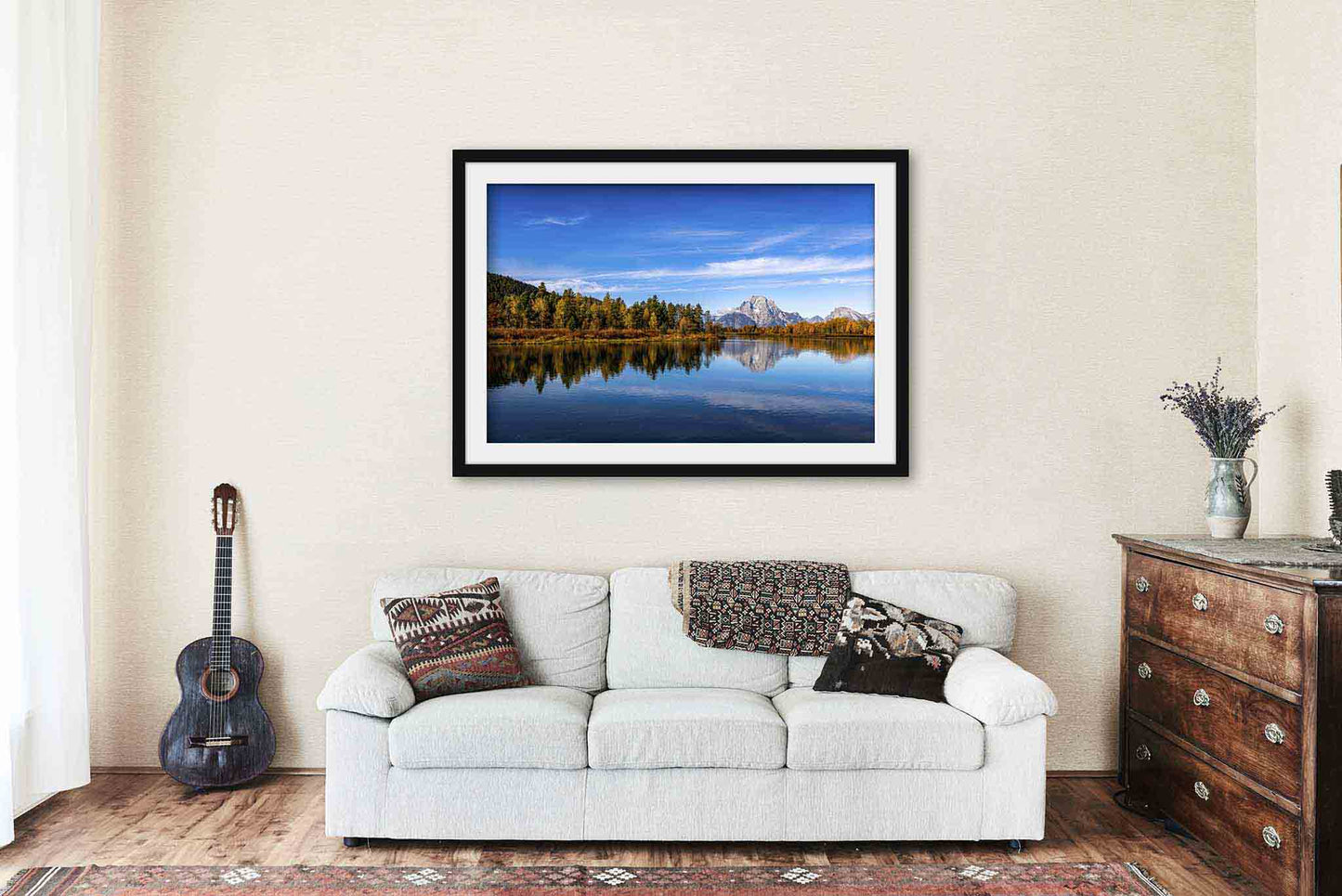 Grand Tetons Framed and Matted Print | Oxbow Bend Photo | Mount Moran Decor | Wyoming Landscape Photography | Nature Wall Art | Ready to Hang