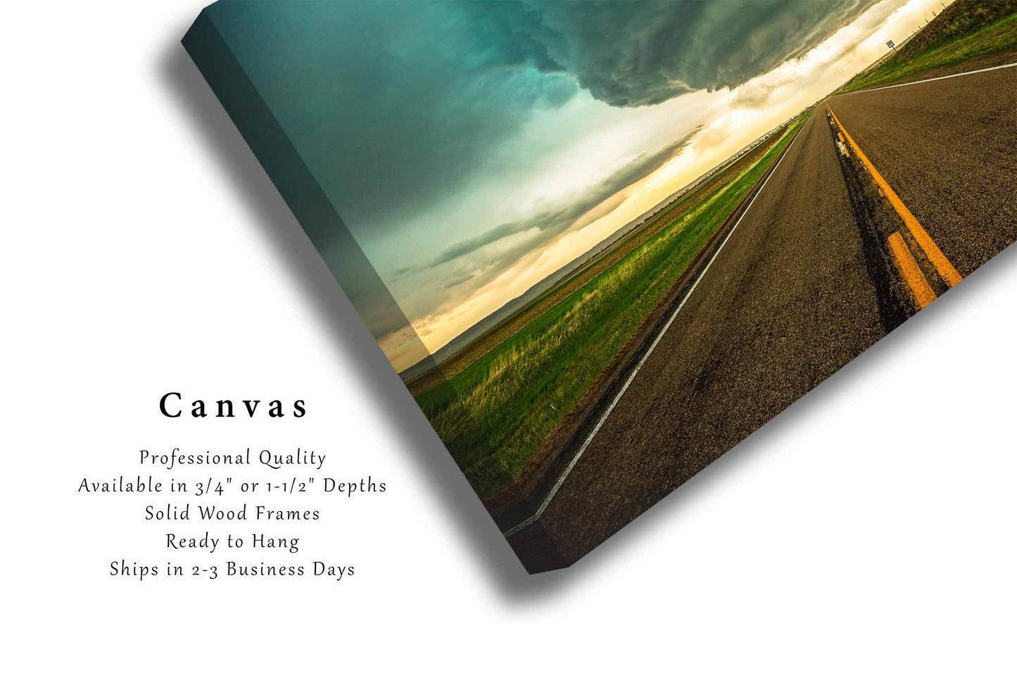 Storm Canvas | Supercell Thunderstorm over Highway Gallery Wrap | Stormy Sky Photography | Nebraska Landscape Wall Art | Weather Decor | Ready to Hang