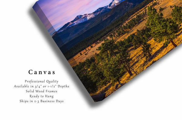 Canvas Wall Art | Snow Capped Peaks Photo | Estes Park Gallery Wrap | Colorado Photography | Rocky Mountains Picture | Western Decor