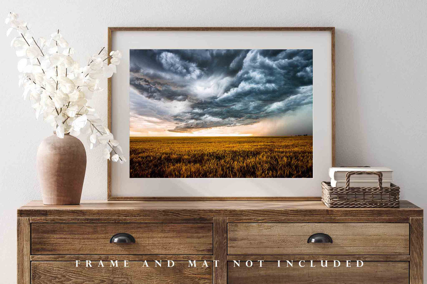 Western Wall Art - Picture of Storm Clouds Churning Over Wheat Field in Colorado - Landscape Photography Photo Print Artwork Decor