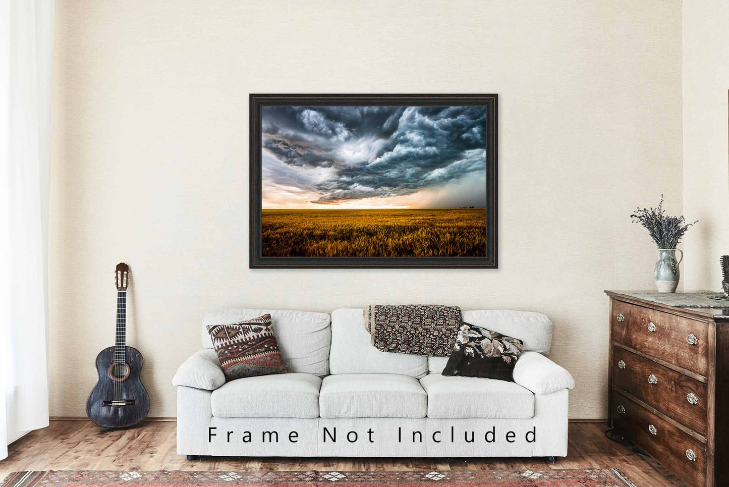Western Wall Art - Picture of Storm Clouds Churning Over Wheat Field in Colorado - Landscape Photography Photo Print Artwork Decor