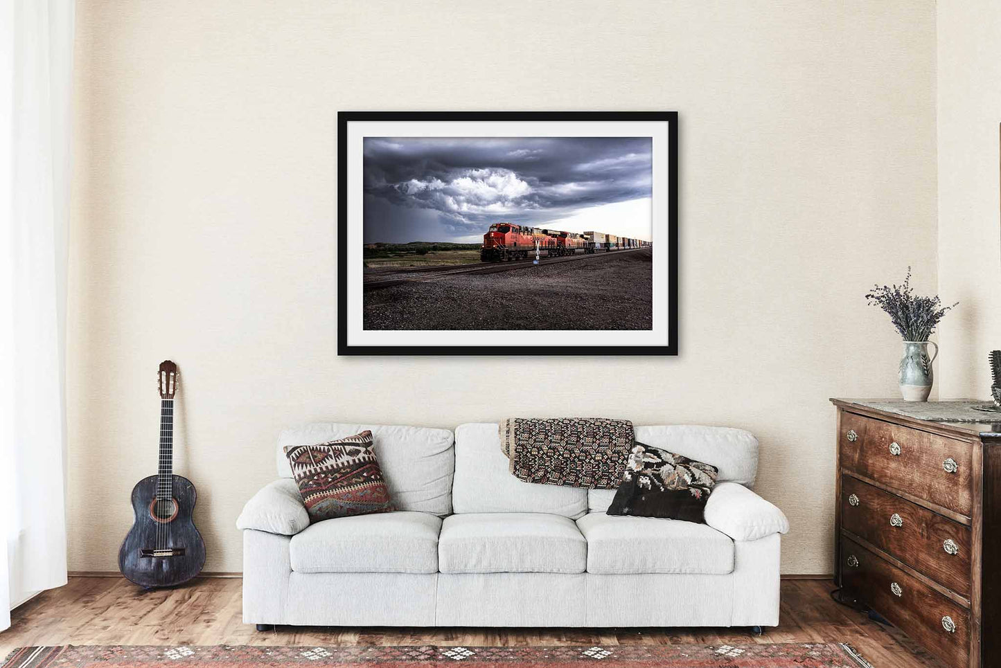 Train Framed and Matted Print | Locomotive Photo | Railfan Decor | Texas Photography | Railroad Wall Art | Ready to Hang