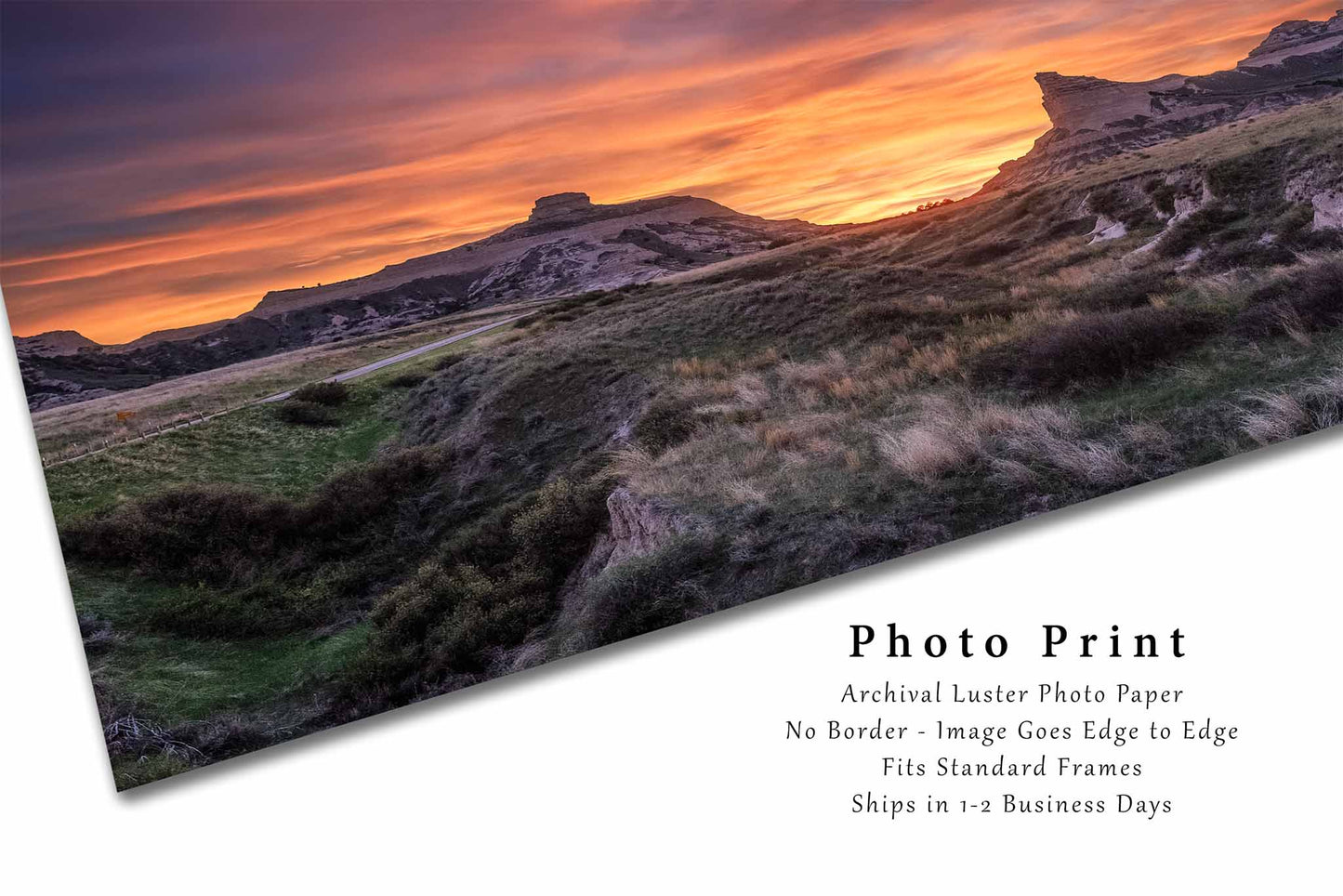 Scotts Bluff Photography Print | Prairie Picture | Sunset Wall Art | Nebraska Landscape Photo | Western Decor | Not Framed