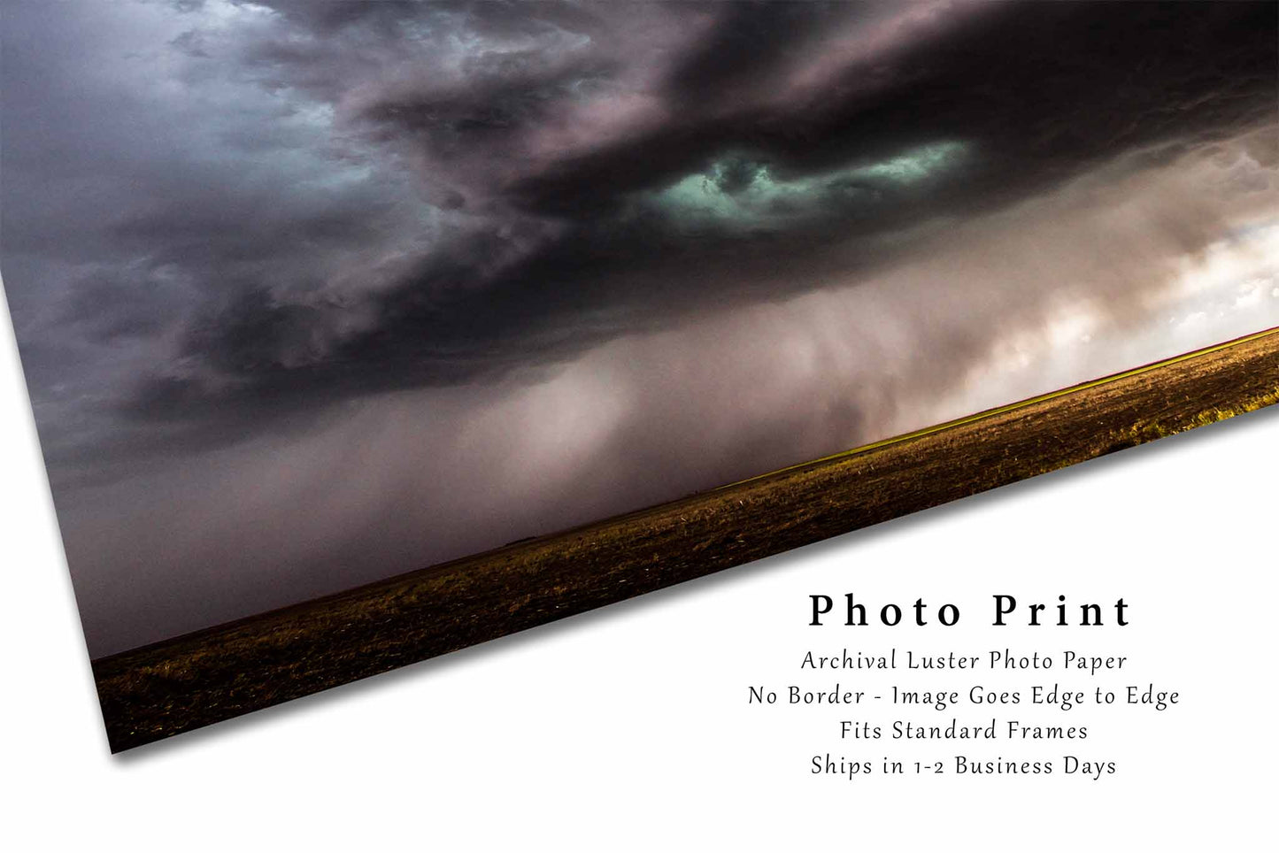 Thunderstorm Photography Print | Dark Storm Clouds Picture | Stormy Sky Wall Art | Kansas Photo | Weather Decor | Not Framed