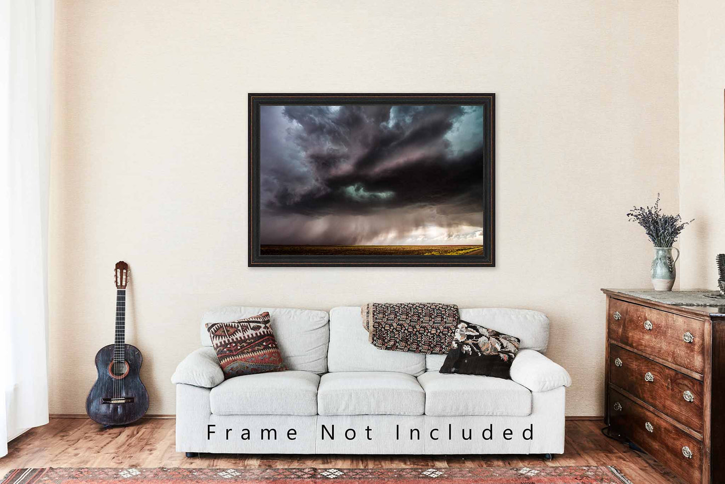 Thunderstorm Photography Print | Dark Storm Clouds Picture | Stormy Sky Wall Art | Kansas Photo | Weather Decor | Not Framed