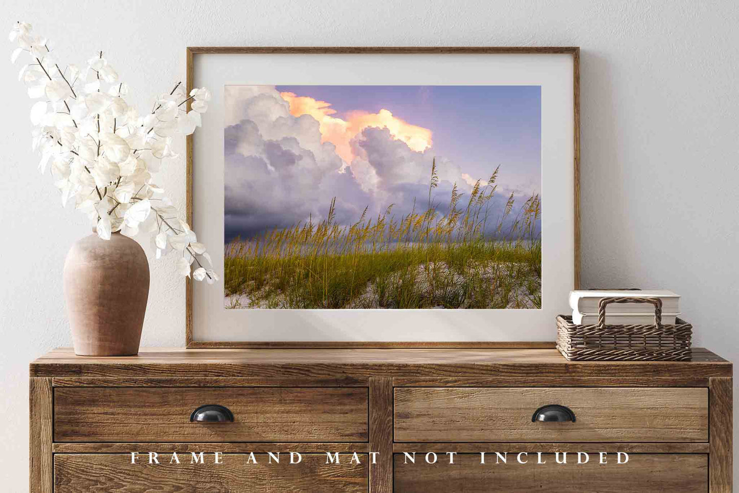 Coastal Photo Print | Storm Clouds Over Sea Oats Picture | Orange Beach Alabama Wall Art | Gulf Coast Photography | Beach House Decor